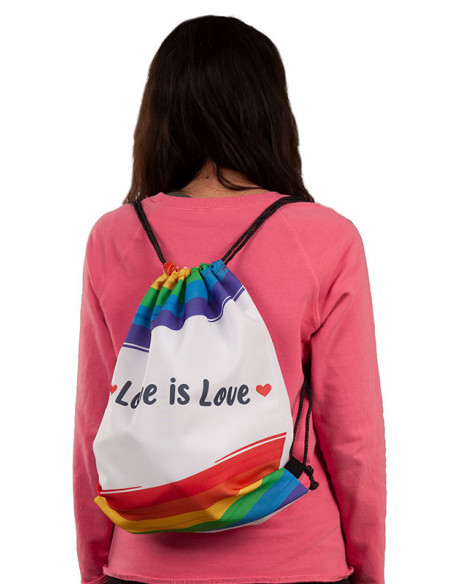 Mochila orgullo Love Is Love detalle