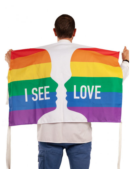 Bandera Orgullo I see love espalda