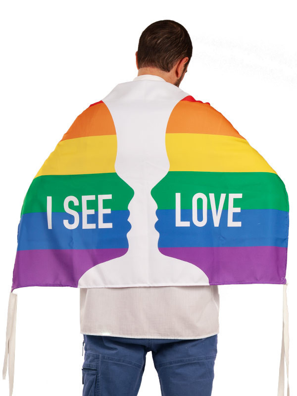 Bandera Orgullo I see love espalda