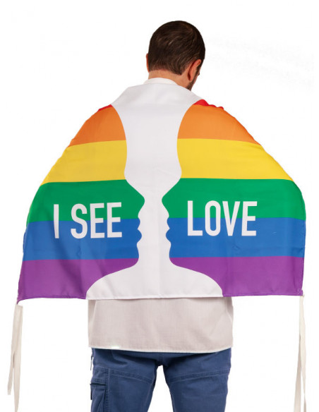 Bandera Orgullo I see love espalda