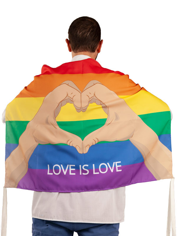 Bandera del Orgullo manos detalle