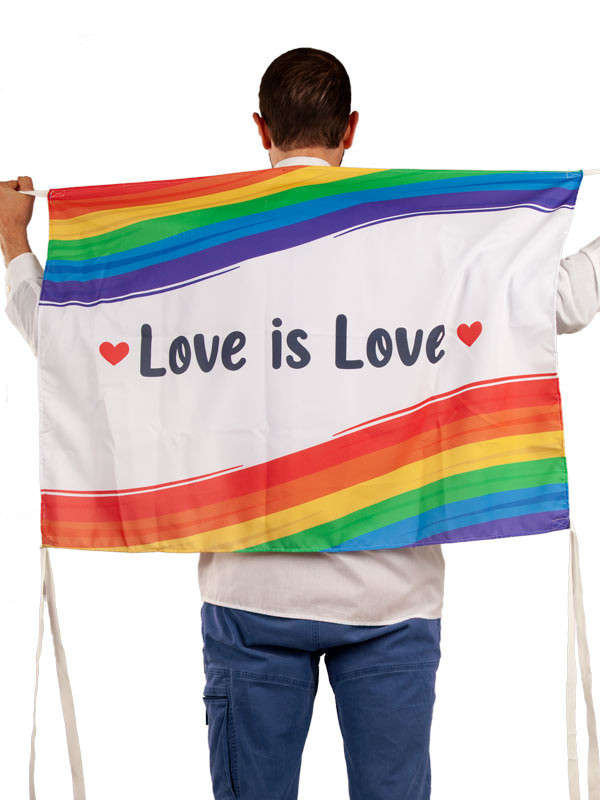 Bandera orgullo Love Is Love espalda