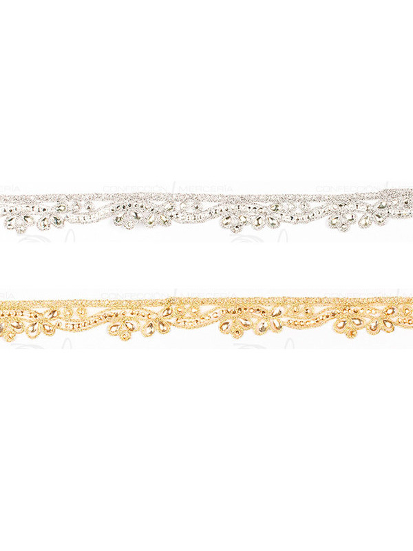 Pasamanería galón con pedrería 8111