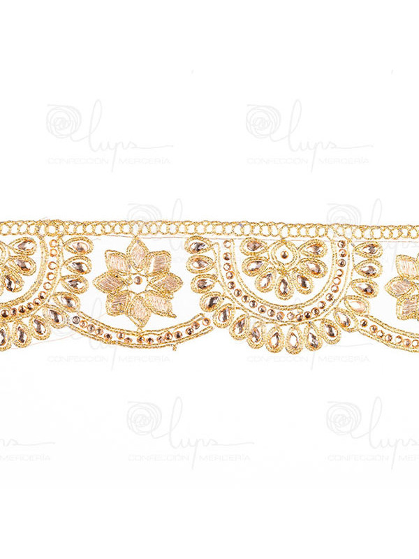 Pasamanería galón con pedrería 8269 oro