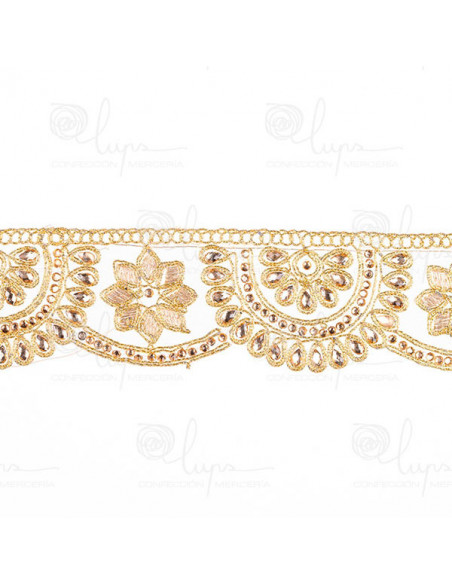 Pasamanería galón con pedrería 8269 oro