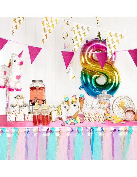 Piñata unicornio blanco fiesta temática