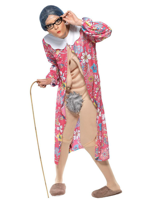 Disfraz abuela exhibicionista para mujer