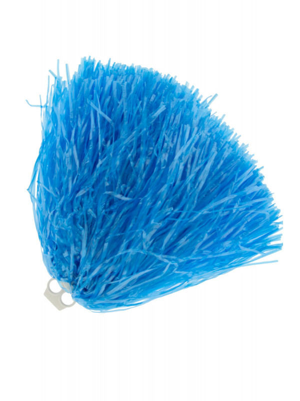 Pompon rafia azul mango blanco