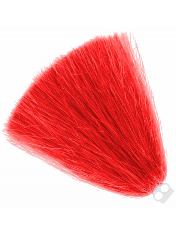 Pompon rafia rojo mango blanco