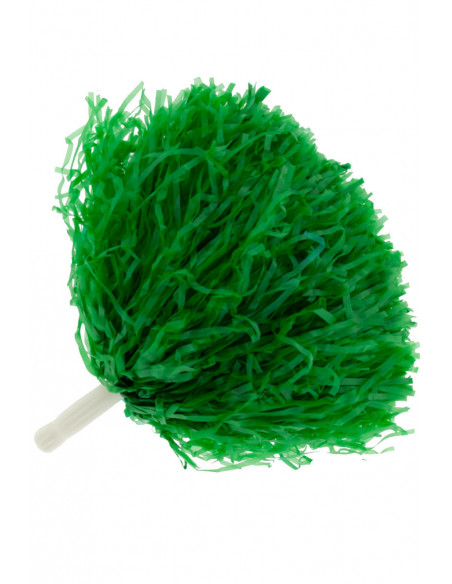 Pompon rafia verde mango blanco