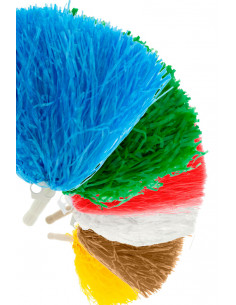 Pompón rafia mango blanco