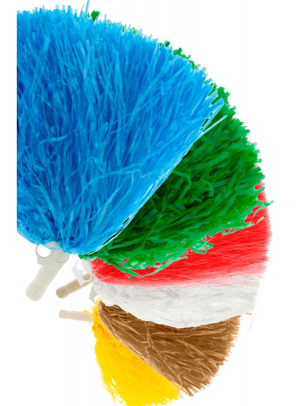 Pompón rafia mango blanco