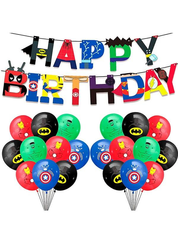 Pack decoración cumpleaños Superhéroes