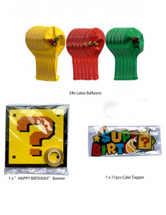 Pack decoración cumpleaños Super Mario Bross 2