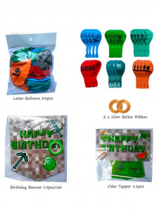 Pack decoración cumpleaños Minecraft 2