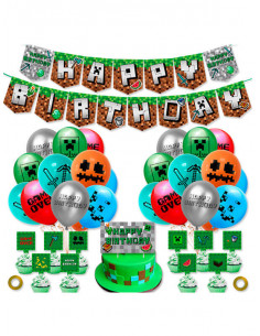 Pack decoración cumpleaños Minecraft