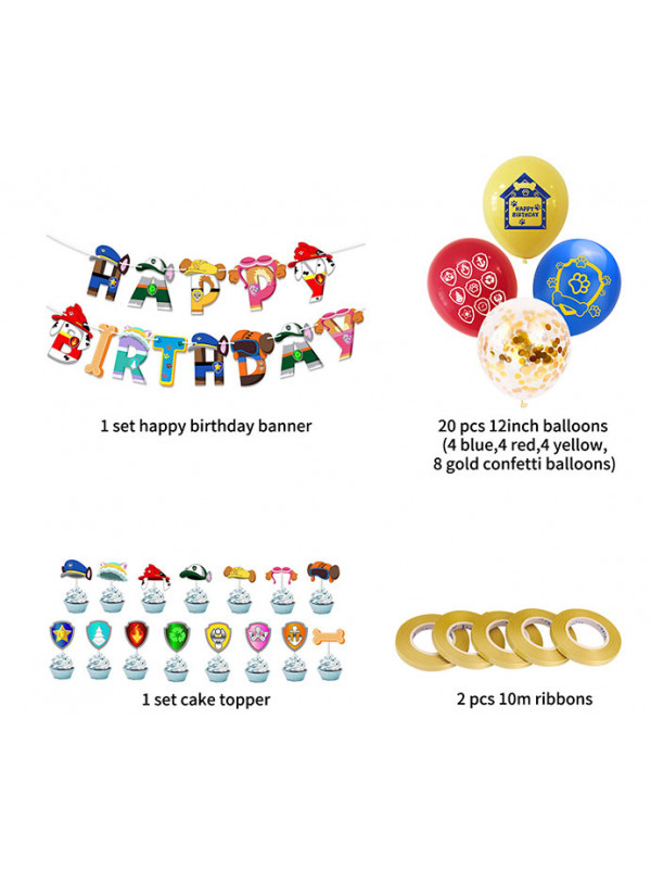 Pack decoración cumpleaños Patrulla Canina detalle
