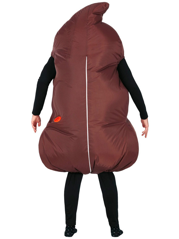 Disfraz emoji caca para adulto espalda