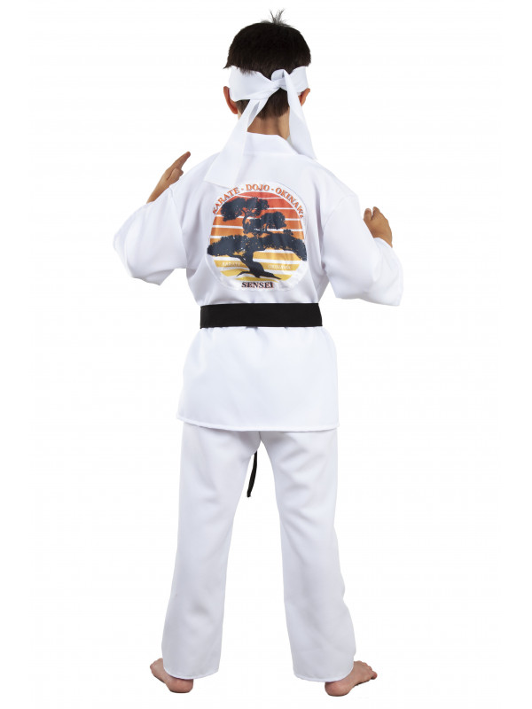 Disfraz Cobra Kai karateka blanco espalda