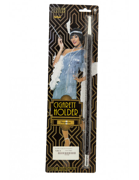 Boquilla charleston lentejuelas negra