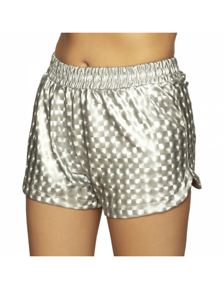 Shorts efecto metalizado mujer