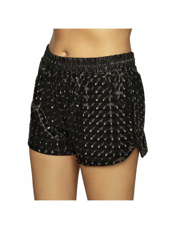 Shorts efecto metalizado mujer negro