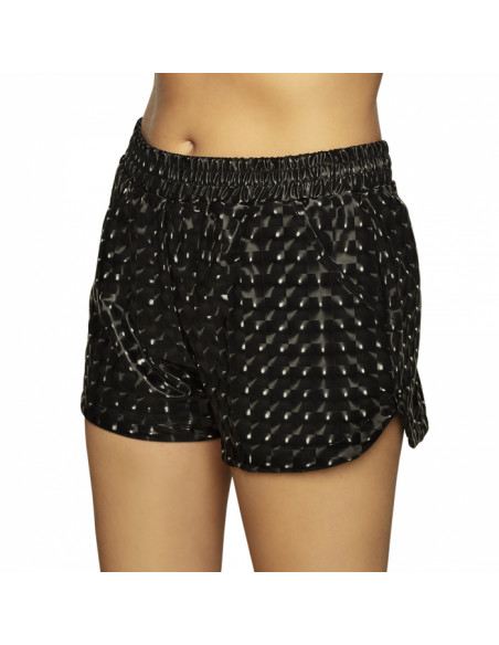 Shorts efecto metalizado mujer negro