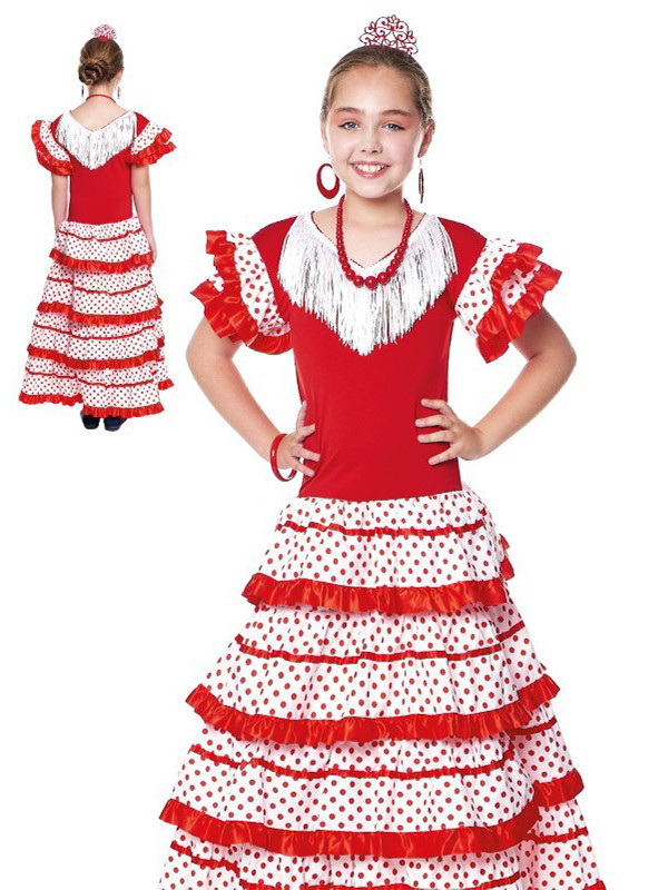 Vestido sevillana blanco para niña