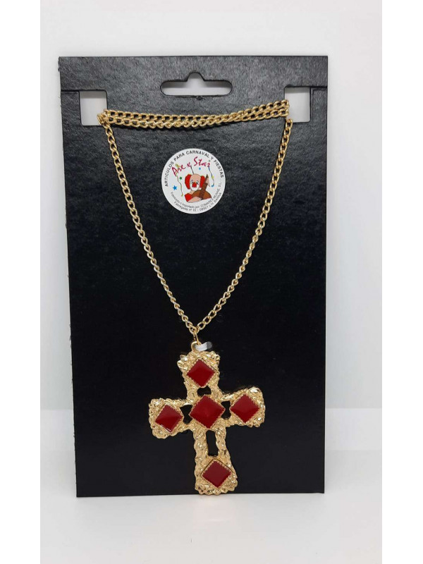Collar cruz dorada de metal