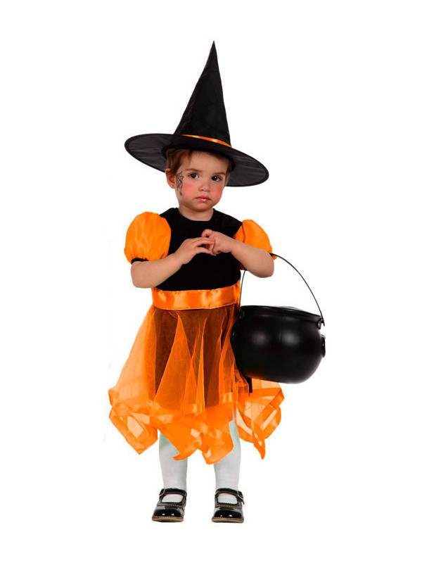 Disfraz brujita bebé naranja