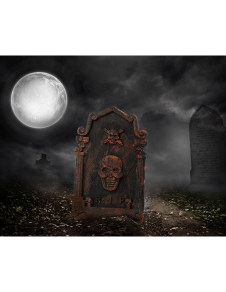 Lápida Halloween calavera ambiente