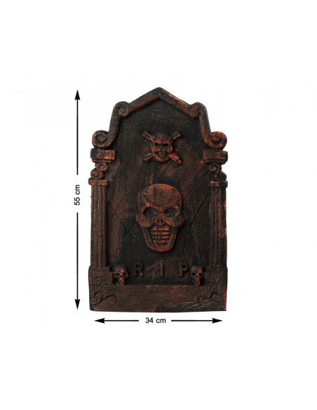 Lápida Halloween calavera medidas