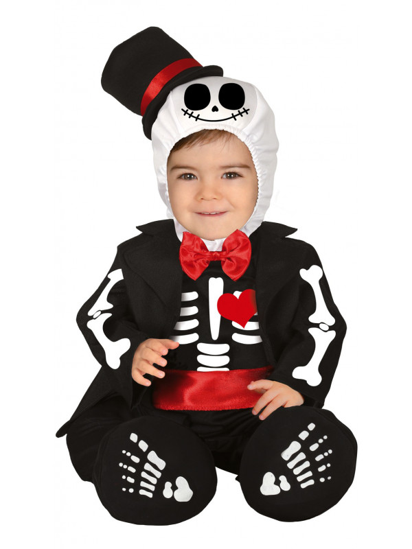 Disfraz esqueleto elegante para bebé