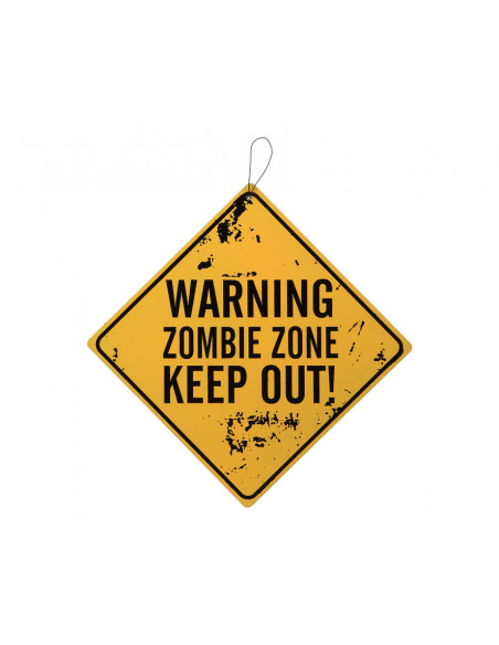 Cartel Peligro Zombies decoración
