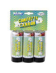 Set 3 cañones de confeti multicolor 2