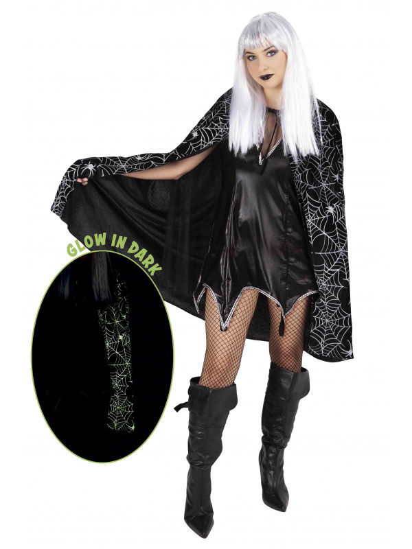 Capa telaraña que brilla en la oscuridad