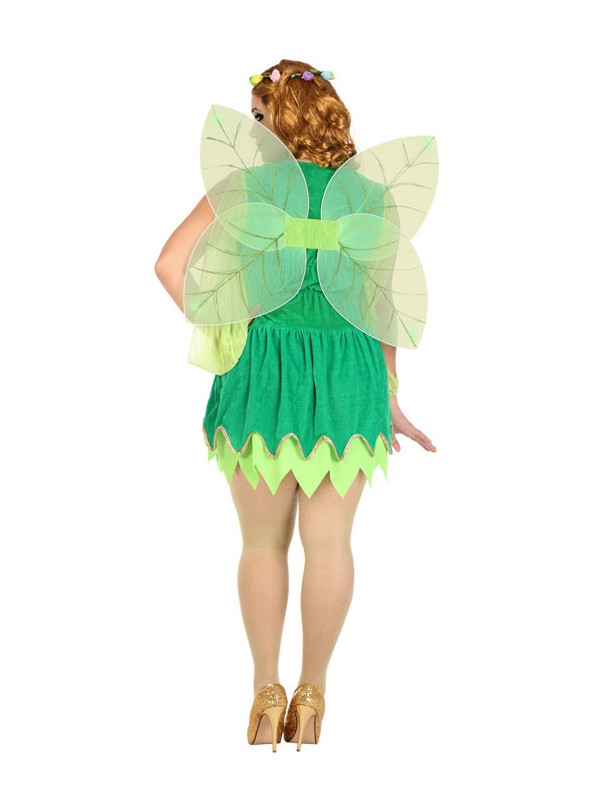 Disfraz hada verde mujer espalda