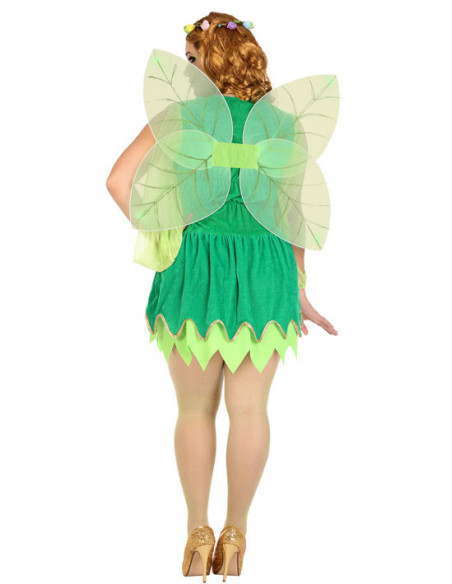 Disfraz hada verde mujer espalda