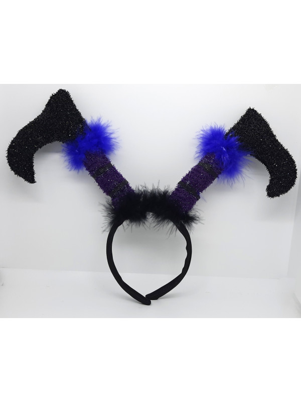 Diadema piernas de bruja morado