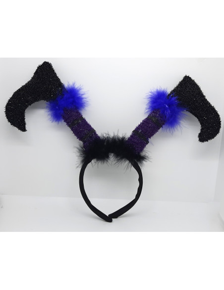 Diadema piernas de bruja morado