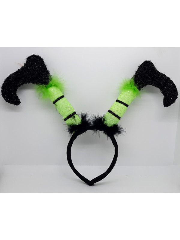 Diadema piernas de bruja verde