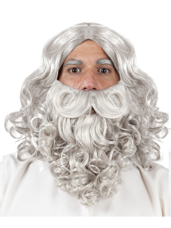 Peluca y barba Rey Mago deluxe frontal