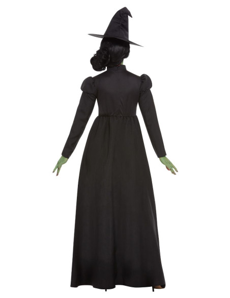 Disfraz bruja negra clásica mujer espalda