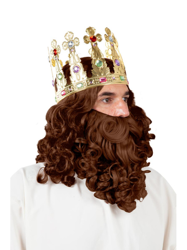 Peluca y barba Rey Mago deluxe