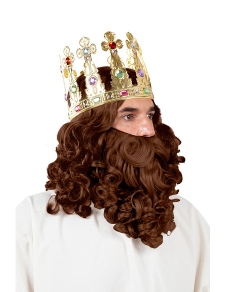 Peluca y barba Rey Mago deluxe - Envío 24h|Compra Disfraces Bacanal