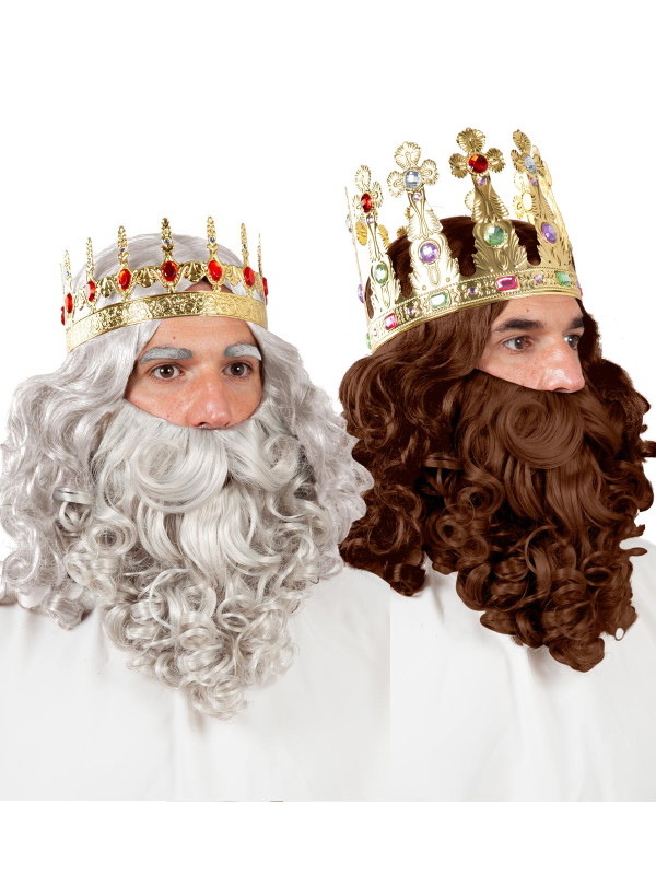 Peluca y barba Rey Mago deluxe