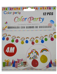 Guirnalda unicornios con globos