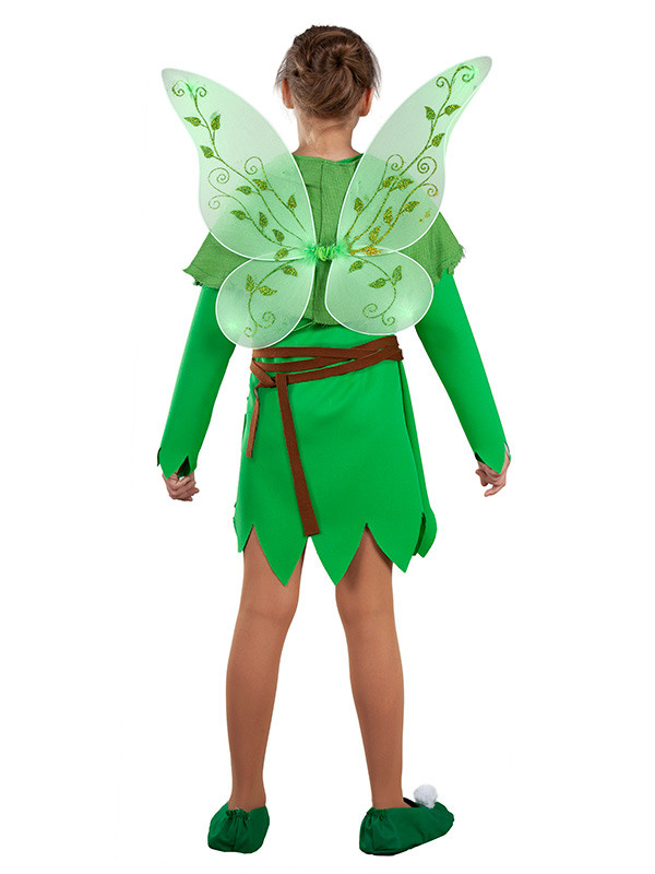 Disfraz campanilla verde para niña espalda