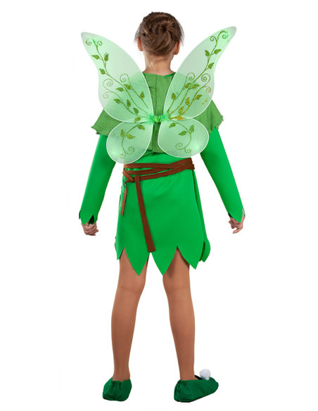 Disfraz campanilla verde para niña espalda