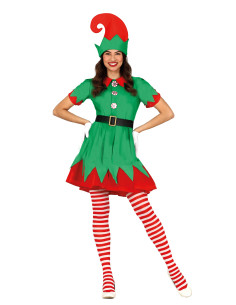 Disfraz elfa navideña para mujer